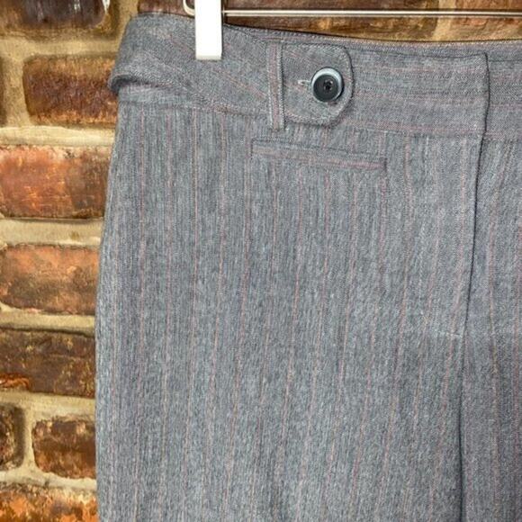 Luciano Dante Gray Striped Wide Leg Dress Pants Trousers Women's Size 10 - Picture 3 of 9
